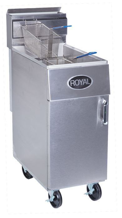 Gas Fryer 35 LB Oil Capacity, 13-5/8"x14" Fry Area, 15-1/2"w