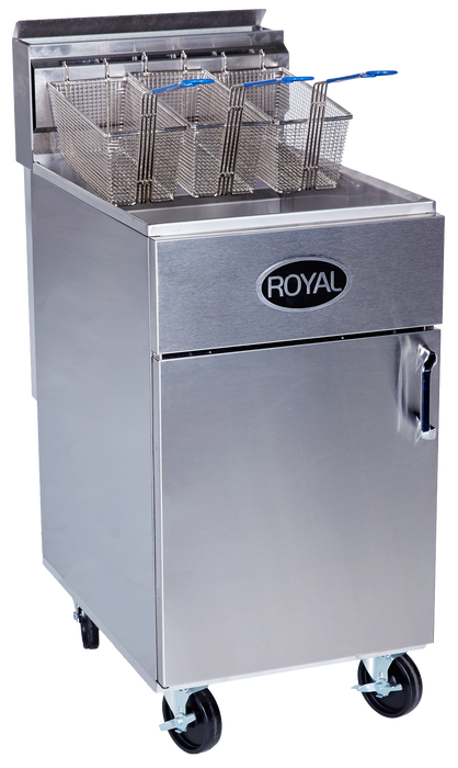 Gas Fryer 60 LB Oil Capacity, 14"x18" Fry Area, 19-1/2"w
