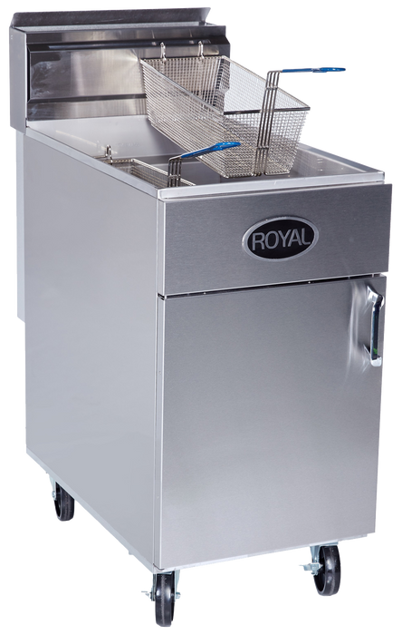 Gas Fryer 75 LB Oil Capacity, 18"x18" Fry Area, 19-1/2"w