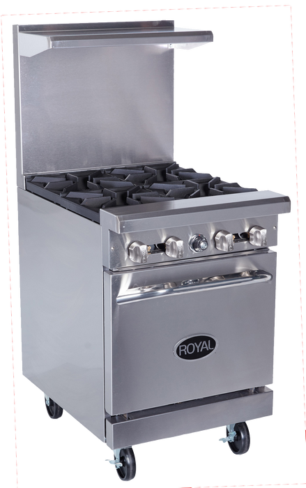 Ranges 24"w, Gas, 4 Burners, Space Saver Oven