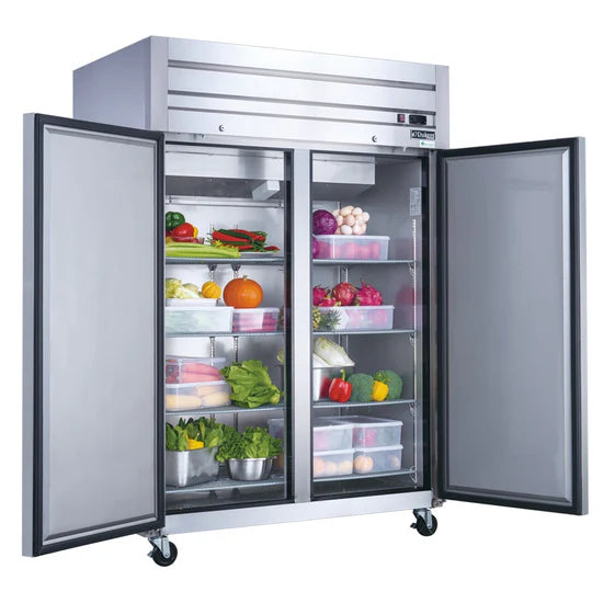 Commercial 2-Door Top Mount Refrigerator in Stainless Steel