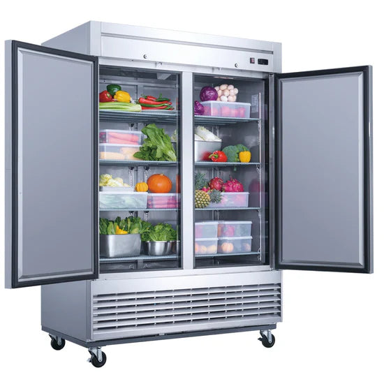 2-Door Commercial Refrigerator in Stainless Steel