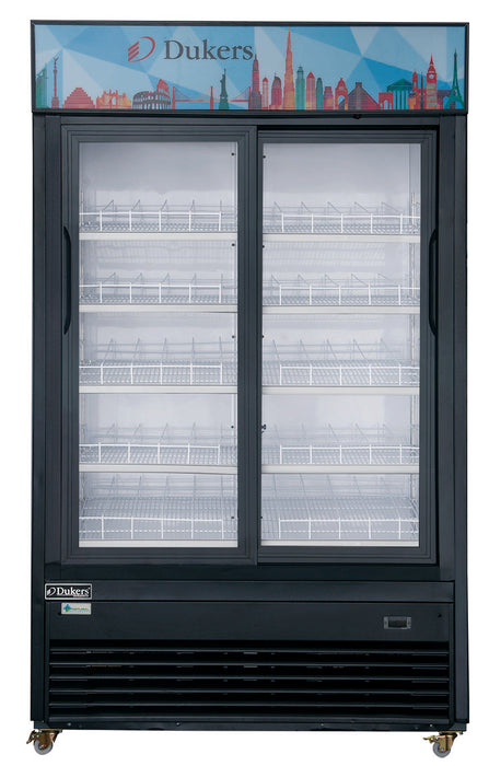 Bottom Mount (2) Two Glass Door Sliding Refrigerator