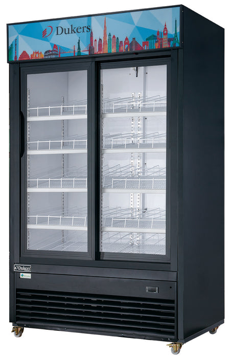 Bottom Mount (2) Two Glass Door Sliding Refrigerator