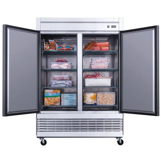 2-Door Commercial Freezer in Stainless Steel