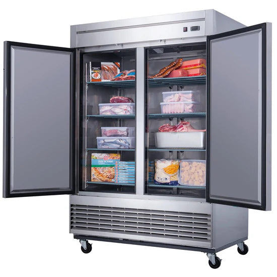 2-Door Commercial Freezer in Stainless Steel