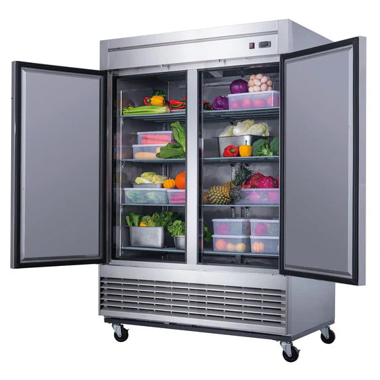 2-Door Commercial Refrigerator in Stainless Steel